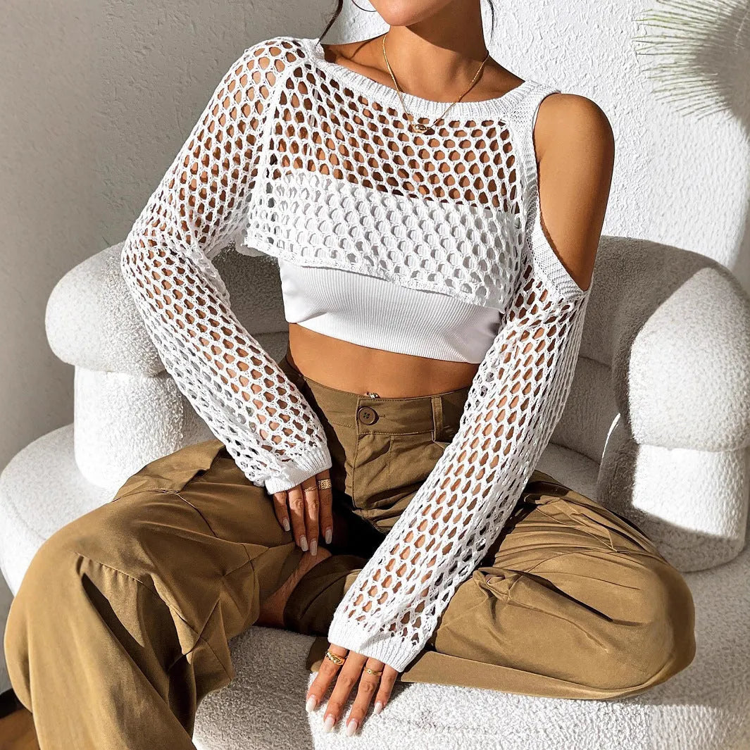 Beach couple mesh shirt with hollowed navel detail in polypropylene fabric, shown in army green colour.