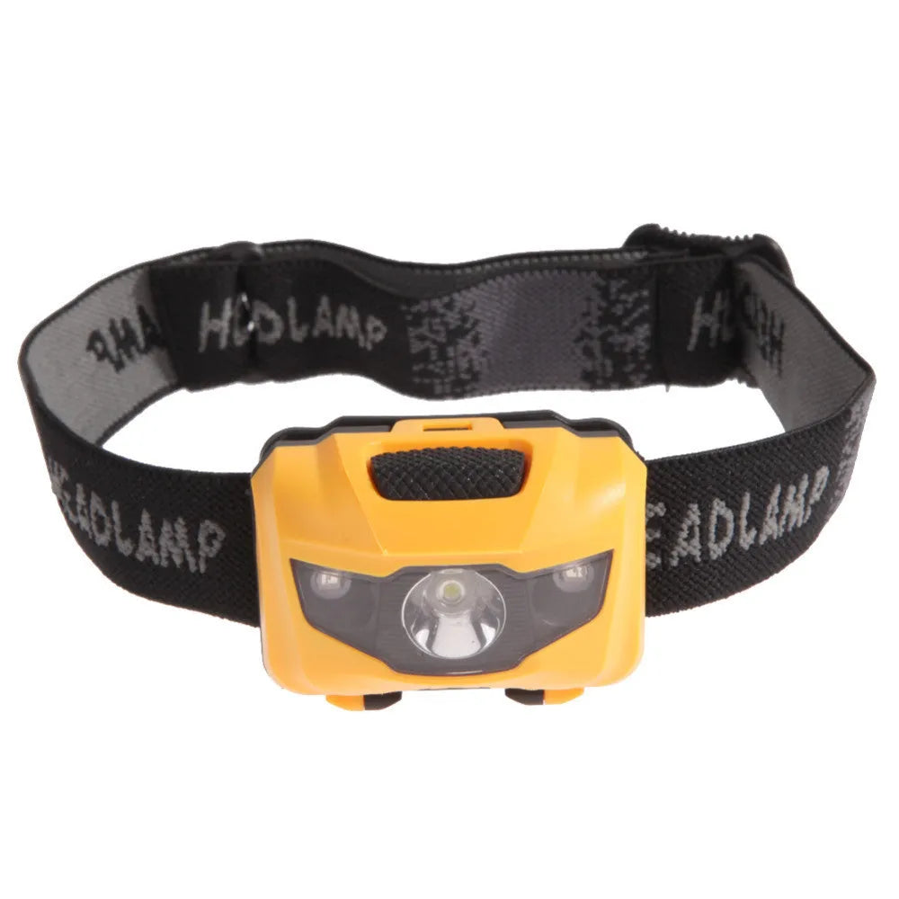 Cat Eye 2nd generation head torch in black, orange, purple, or white with LED lights.