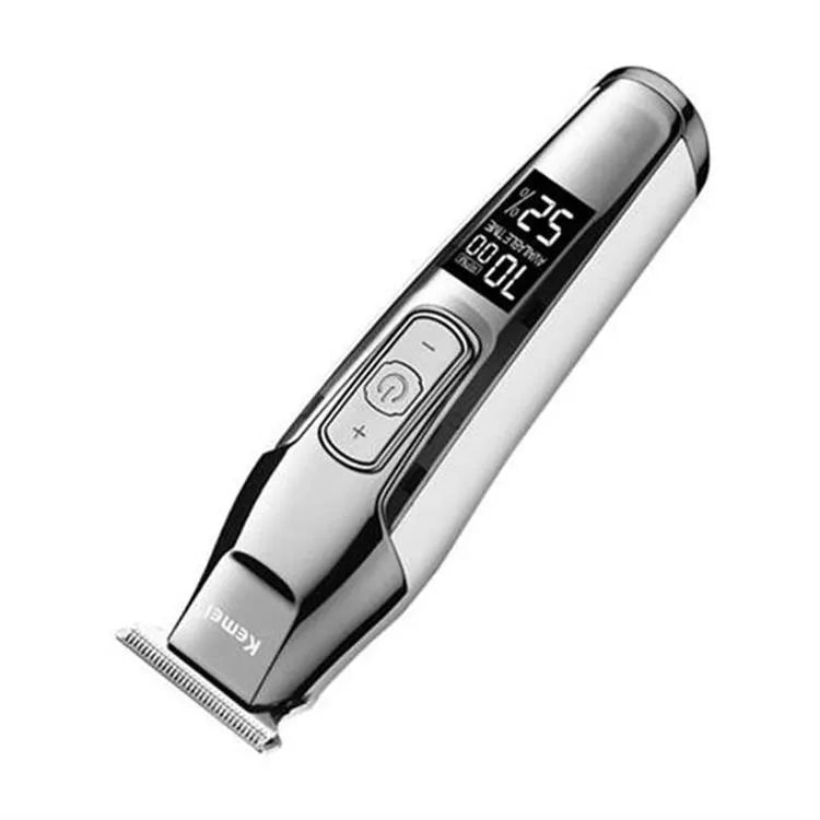 Barber scissors with LCD display and rechargeable power supply