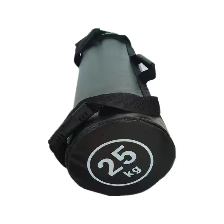 White PVC fitness energy sack power bag available in weights from 5KG to 30KG for gym training.