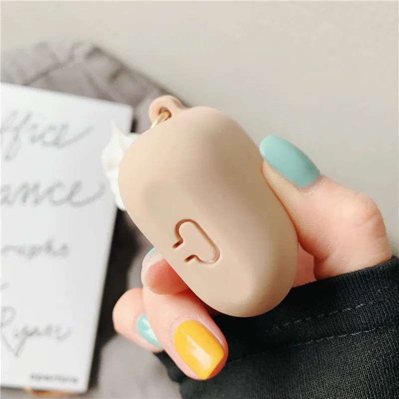 Cylinder ice cream design silicone protective case for Apple Airpods 2 wireless headphones in assorted colours.