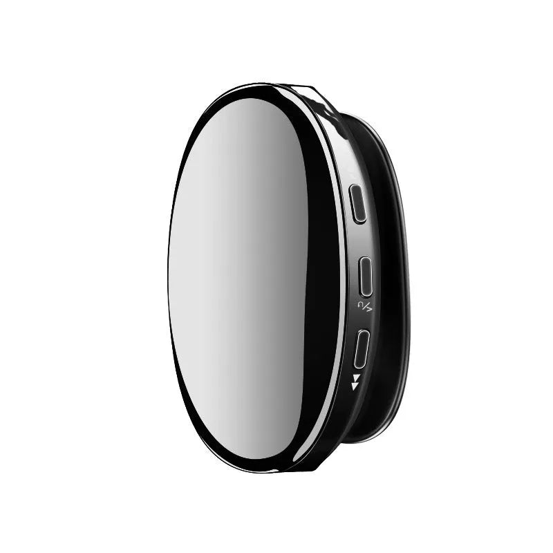 Blue Bluetooth MP4 music player with OLED screen showing music playback interface