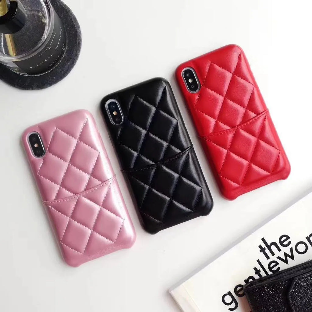 Leather iPhone case shown in black, compatible with iPhone XS Max and other models.
