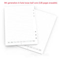 Loose spiral notebook paper core with 64 pages and 6-hole punch design with writing refills