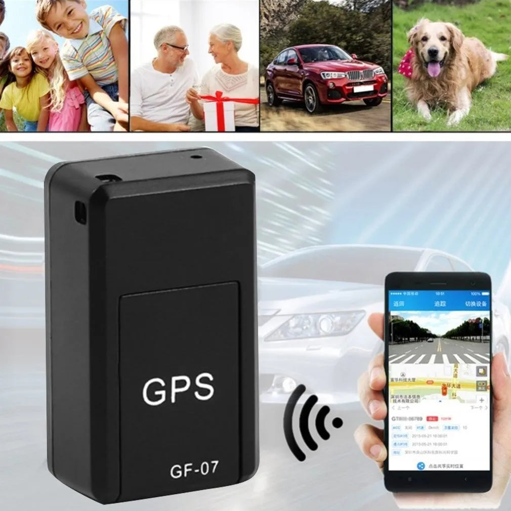 Black mini magnetic GPS car tracker device for vehicle tracking
