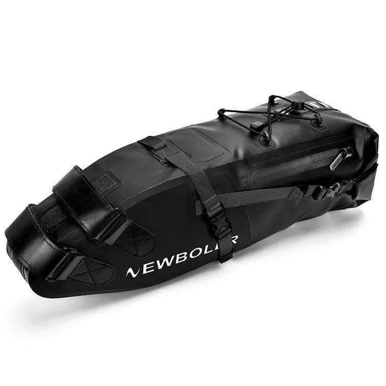 Waterproof PVC bicycle tail bag in yellow with 13-litre capacity for outdoor cycling storage