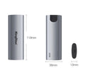 Grey aluminium mobile SSD hard drive with USB3.0 connection for direct phone use