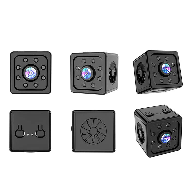 Black ABS remote network sports camera with bracket on a white background.