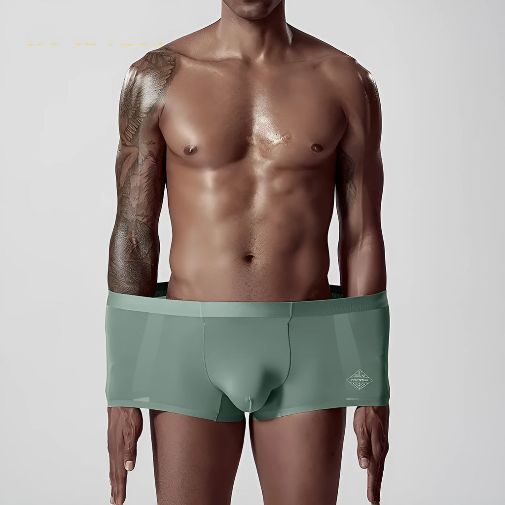 Seamless modal men's underwear in green, pink or white with mid waist design