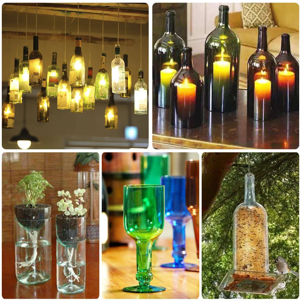 Yellow DIY bottle cutter tool for cutting glass bottles into vases and candles.