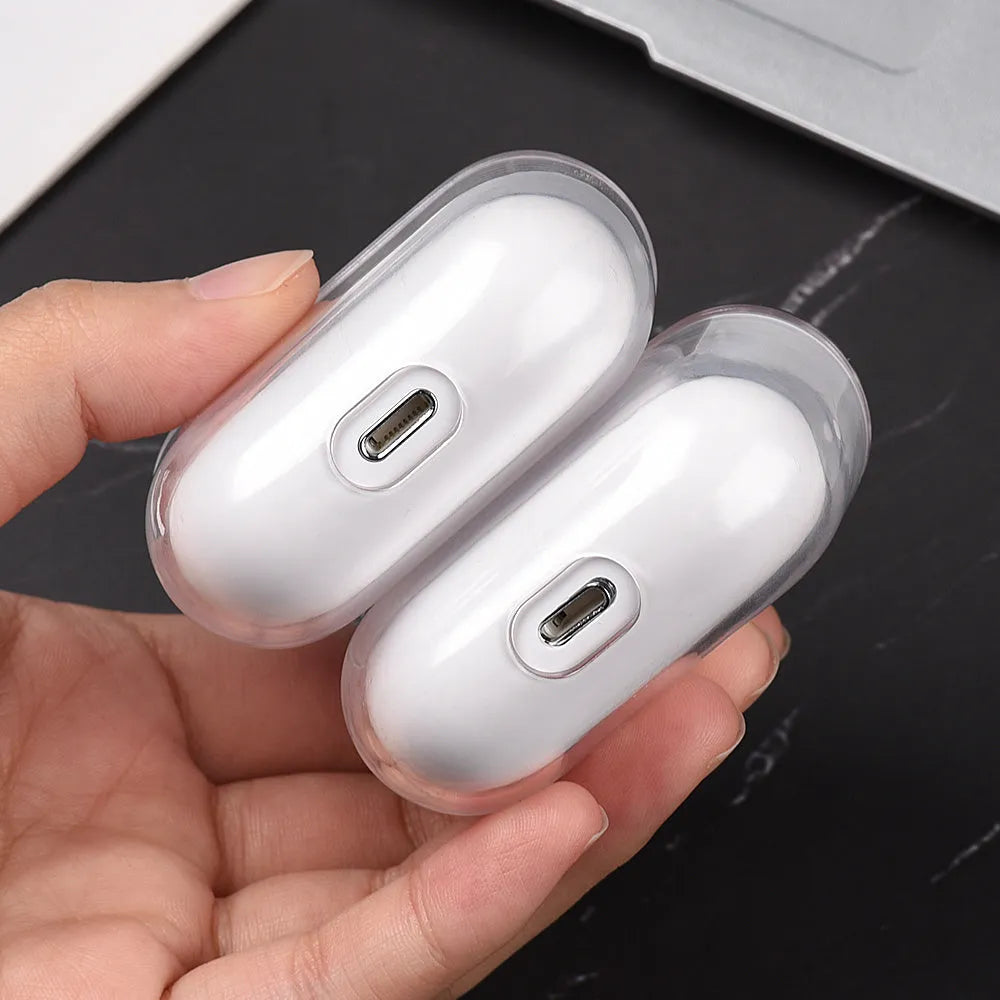 Transparent PC hard shell case for AirPods 1 2 3 Pro and Pro 2 charging box, 1.8mm thick, 48x56x24mm