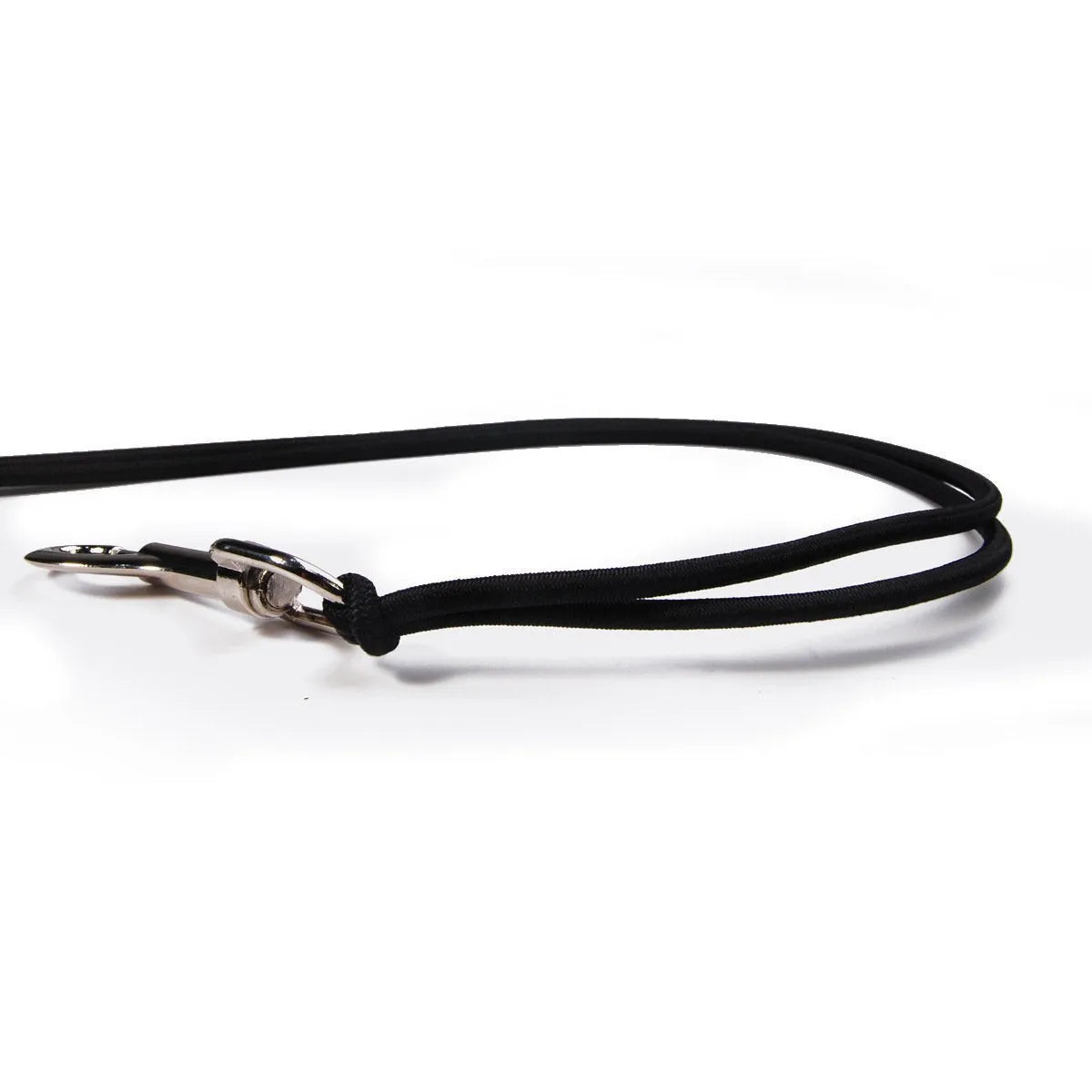 Bicycle dog walking hand holding rope pet traction lead with stainless steel chain ring on white background