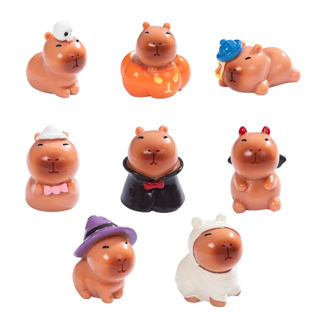 Halloween-themed capybara resin decoration in one of eight character designs for micro landscapes.