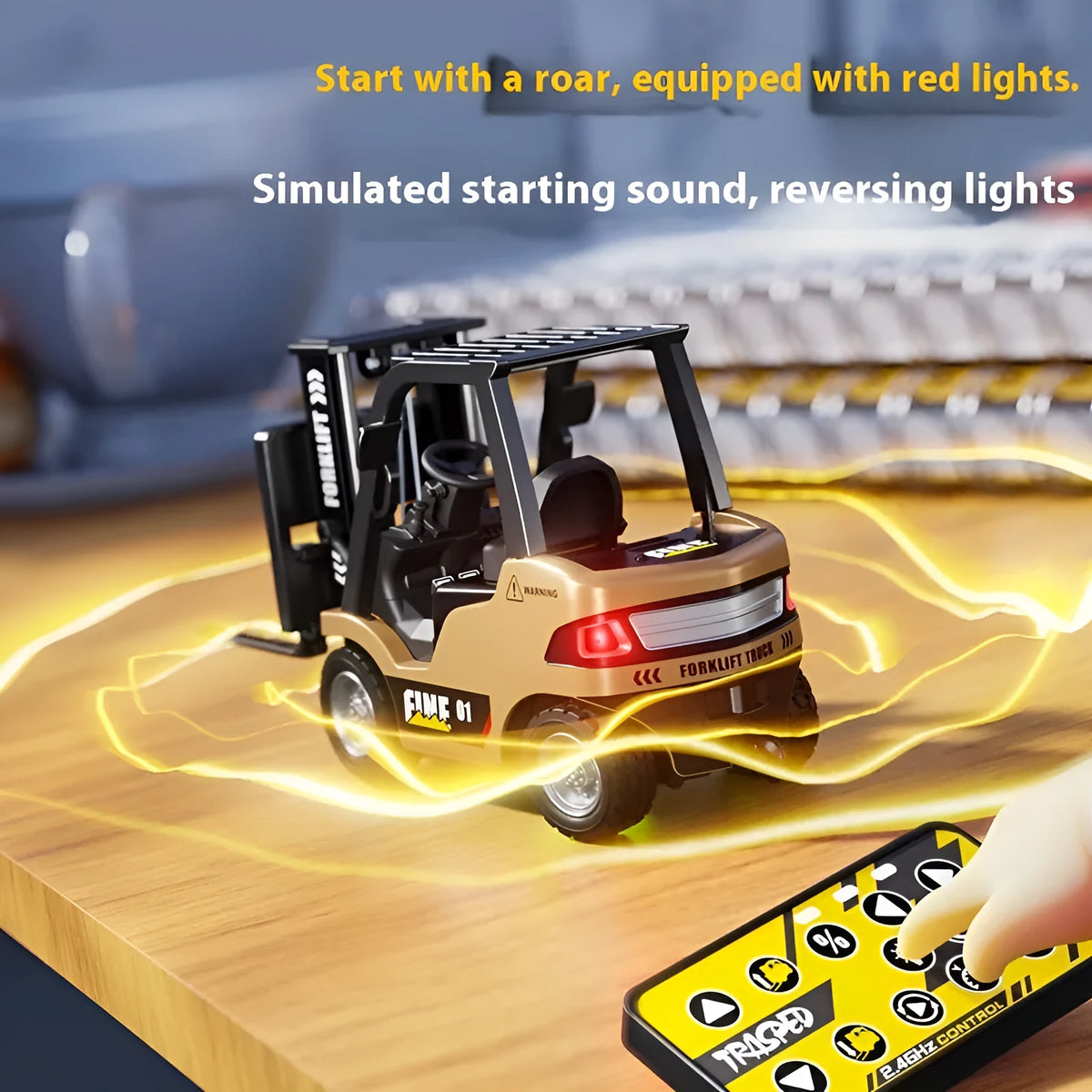 1:64 scale alloy Bluetooth remote-control forklift simulation model with accessories