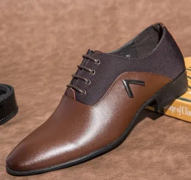 Men's black Oxford shoe with artificial PU upper and rubber sole, business casual style