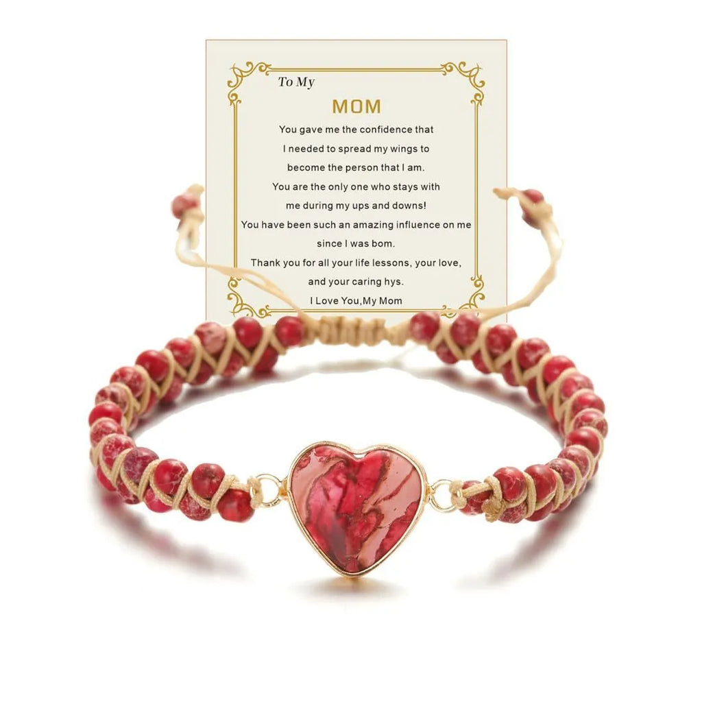 Handmade braided rope bracelet for women with geometric ring charm in four simple vintage styles