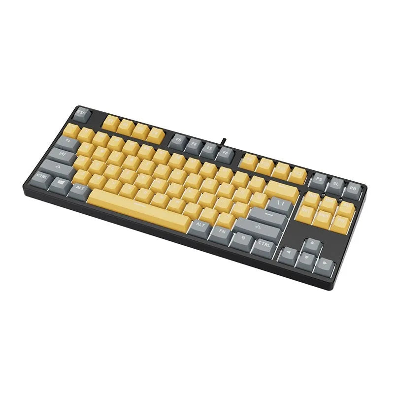 87-key mechanical gaming keyboard with dual-colour backlighting and hot-swappable switches