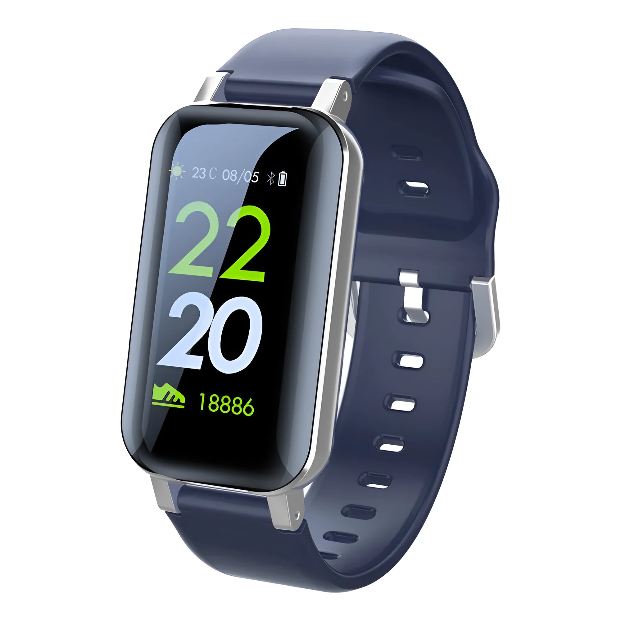 Call Bracelet smart Bracelet in black, blue, and coffee colours showing heart rate monitoring function
