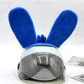 Rabbit glow ears locomotive ski helmet ornaments with Velcro bottom attachment in multiple colour options