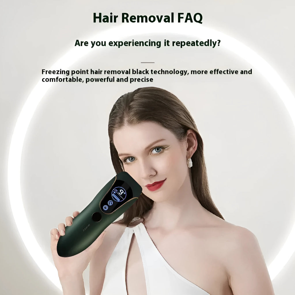 Freezing point IPL hair removal device in white, green or pink colours for body face legs and private areas