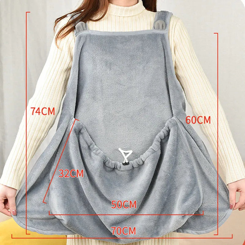 Grey Arctic velvet pet apron with non-stick anti-grab design for cats and small dogs 1-7kg
