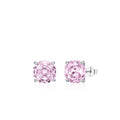 S925 sterling silver rose stud earrings in pink colour at 6mm and 8mm sizes