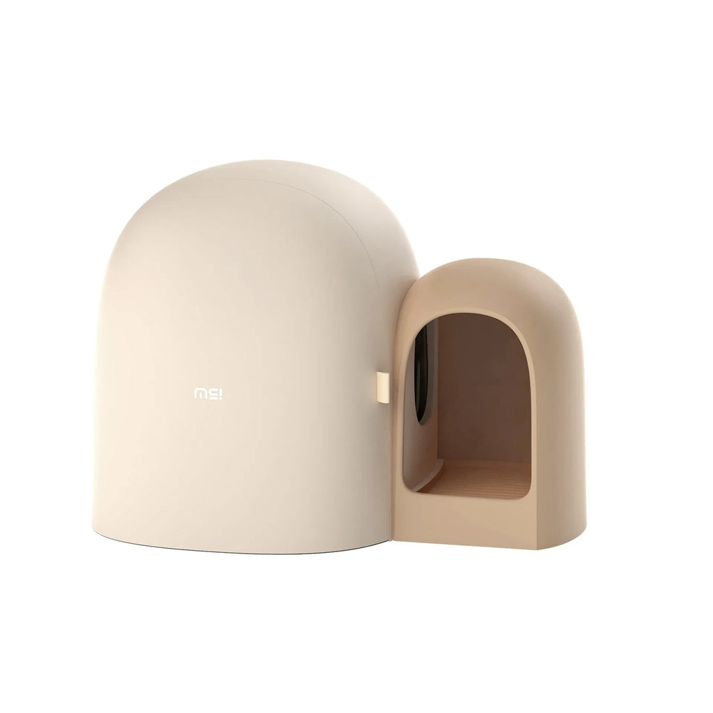 Fully enclosed cat litter box in Aurora White colour with oversized dimensions