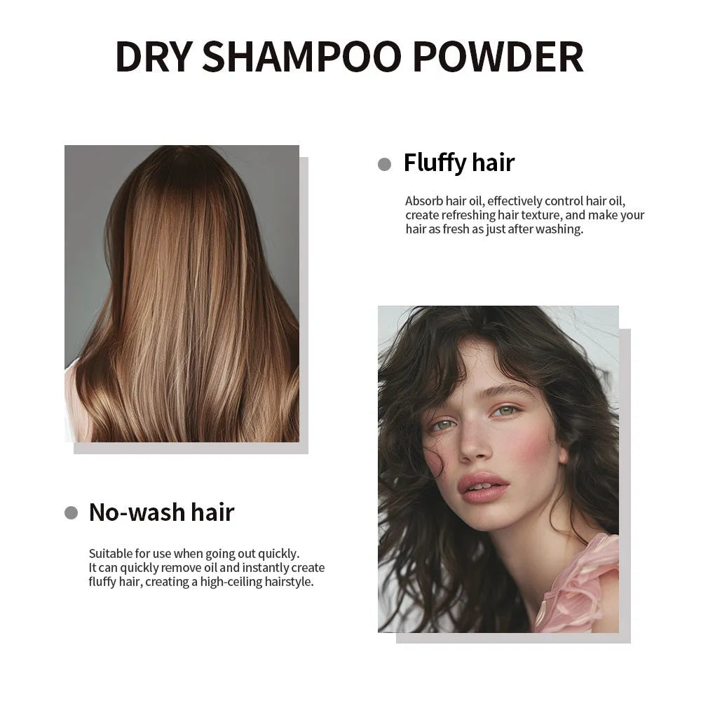 Disposable 5g dry hair powder kit with sponge and mirror for no-rinse hair refresh