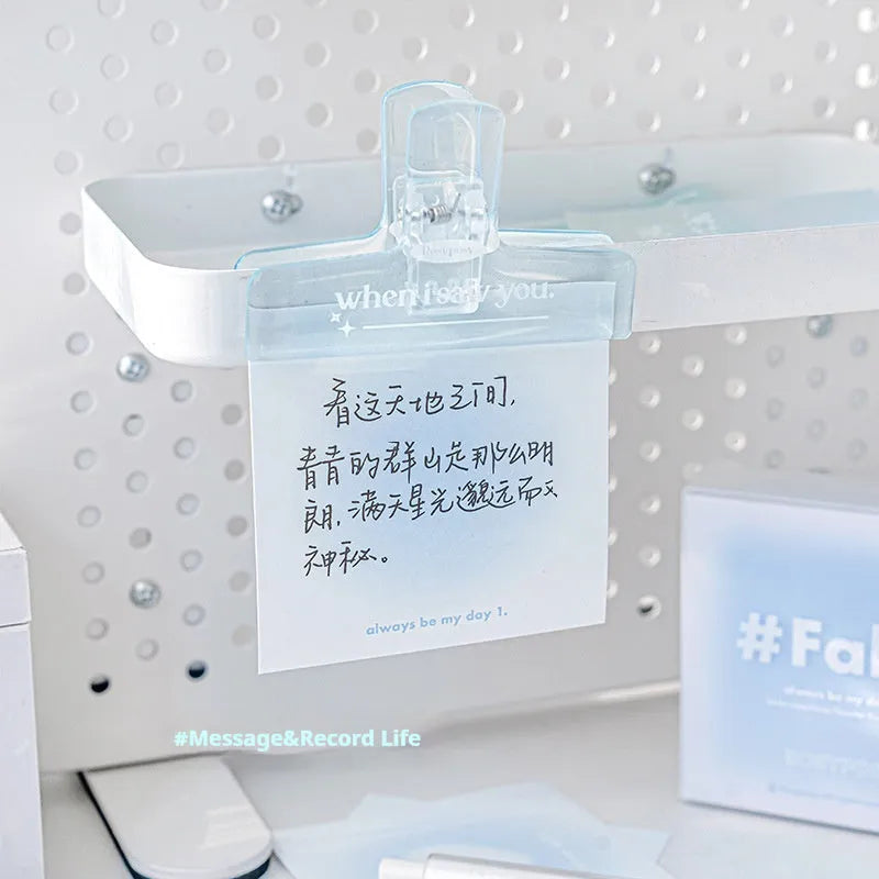 Square 70mm multifunctional notepad with gradient parchment pages and sticky notes in blush pink cover.