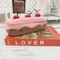 Cherry cake plush velvet pencil bag in Korean style with pastel colours