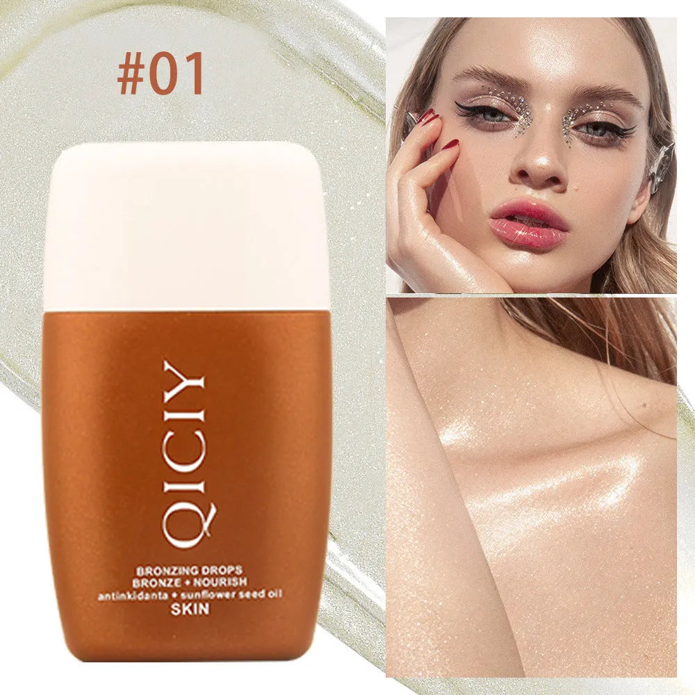 30ml bottle of body brightening contour liquid for face and body in four shade options