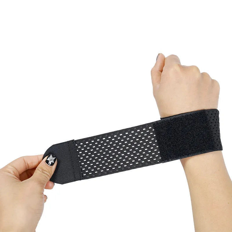 High elastic breathability athletic wristguard for weightlifting in black, grey, or pink.
