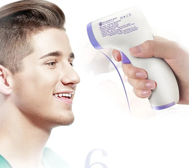 Non-contact high-precision infrared temperature measuring gun HTD883A on white background