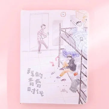 A6 cherry blossom notebook with PU cover and high quality paper, 11cm x 15cm, colour page button design.