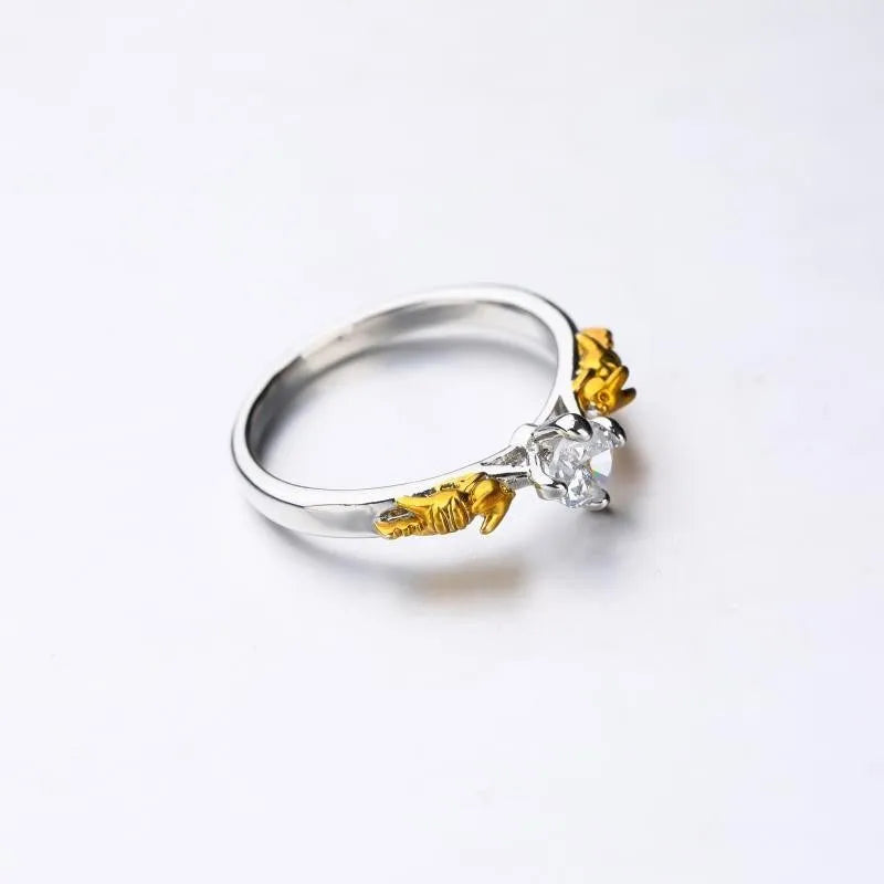 Copper crystal crown ring in black gold colour for cosplay costume jewellery