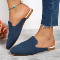 Mesh slip-on sandals in apricot, blue, and green colours with cloth upper and rubber sole