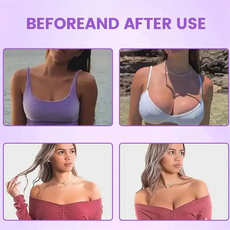 Adhesive breast enhancement chest patch pair for body tightening and chest shaping treatment