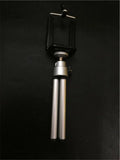 Aluminium alloy desktop phone holder with two-section adjustable arm in black finish