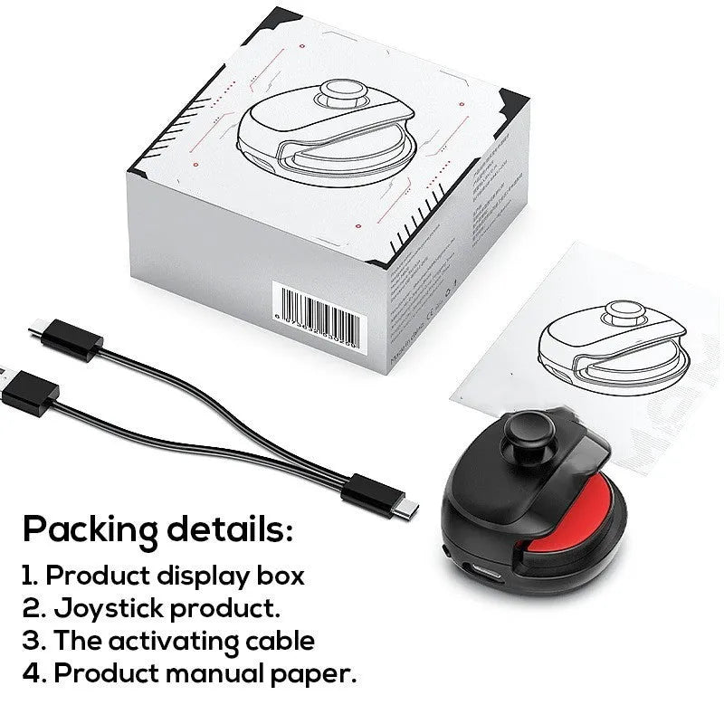 Black USB game stick controller with 8.8cm compact square design on gaming desk