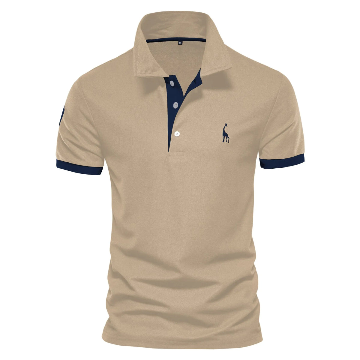 Men's slim fit embroidered short sleeve t-shirt in a cotton blend fabric.