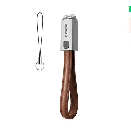Leather braided iPhone charging cable with zinc alloy connectors in black, brown, or red colour options