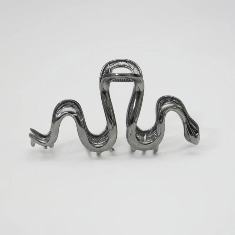 Slytherin serpentine metal barrettes 10.5cm long in silver electroplated finish