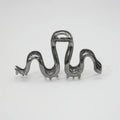 Slytherin serpentine metal barrettes 10.5cm long in silver electroplated finish