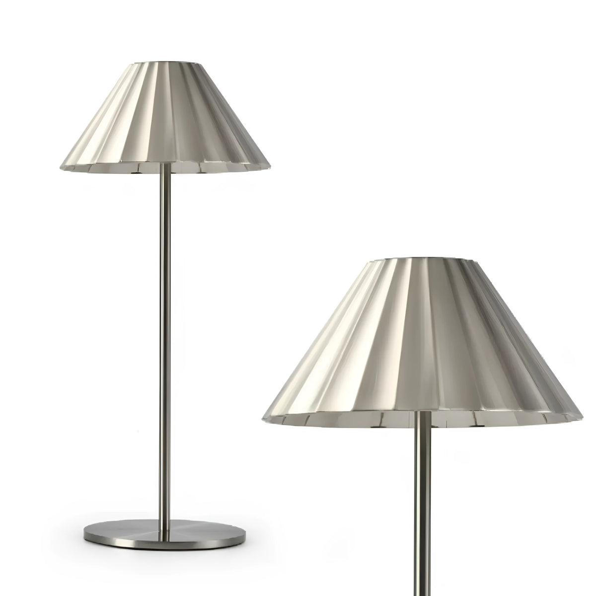 Alloy desk lamp in black finish with a touch-sensitive base for dimming control.