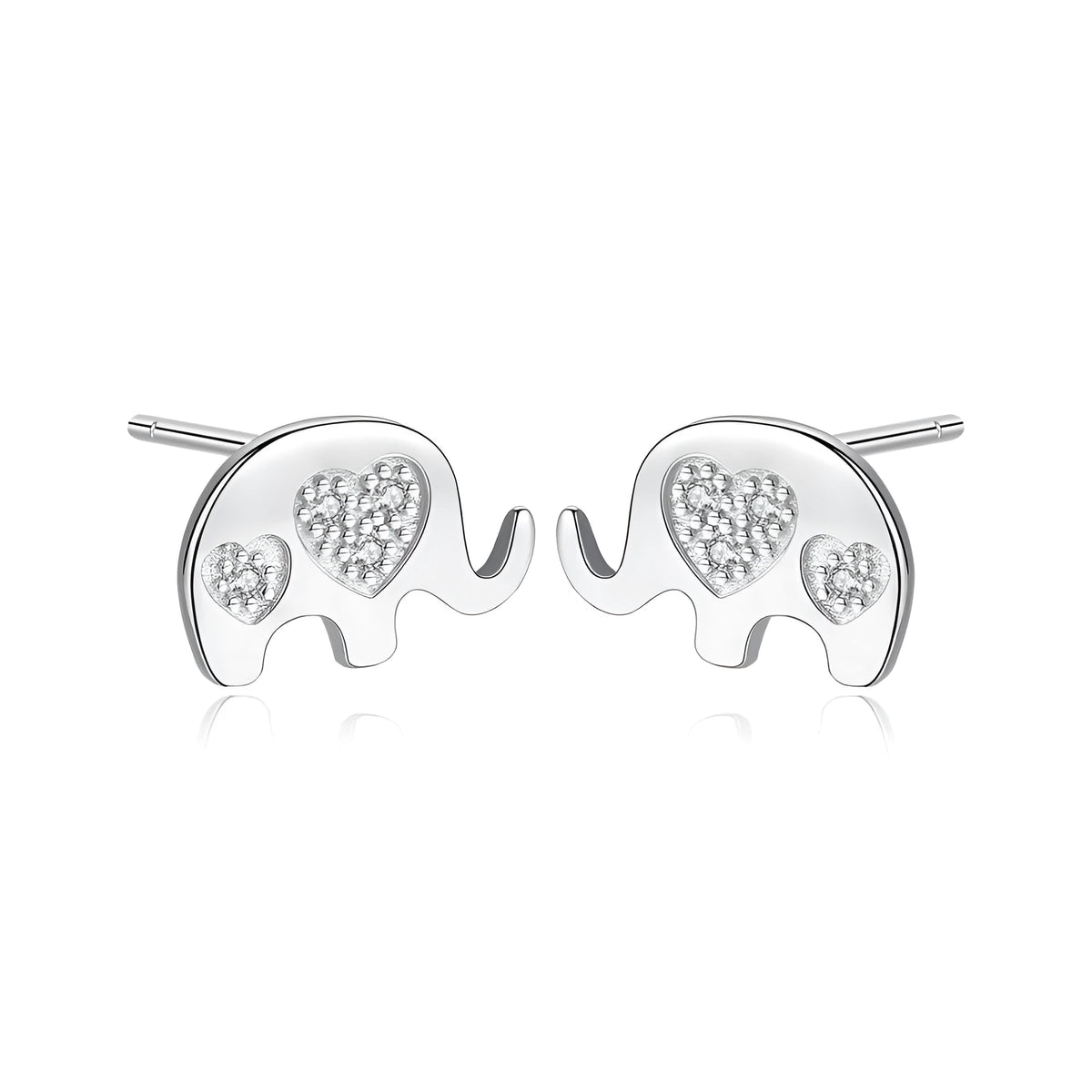 Geometric silver Korean ladies earrings with gem setting, in gold and silvery colours.