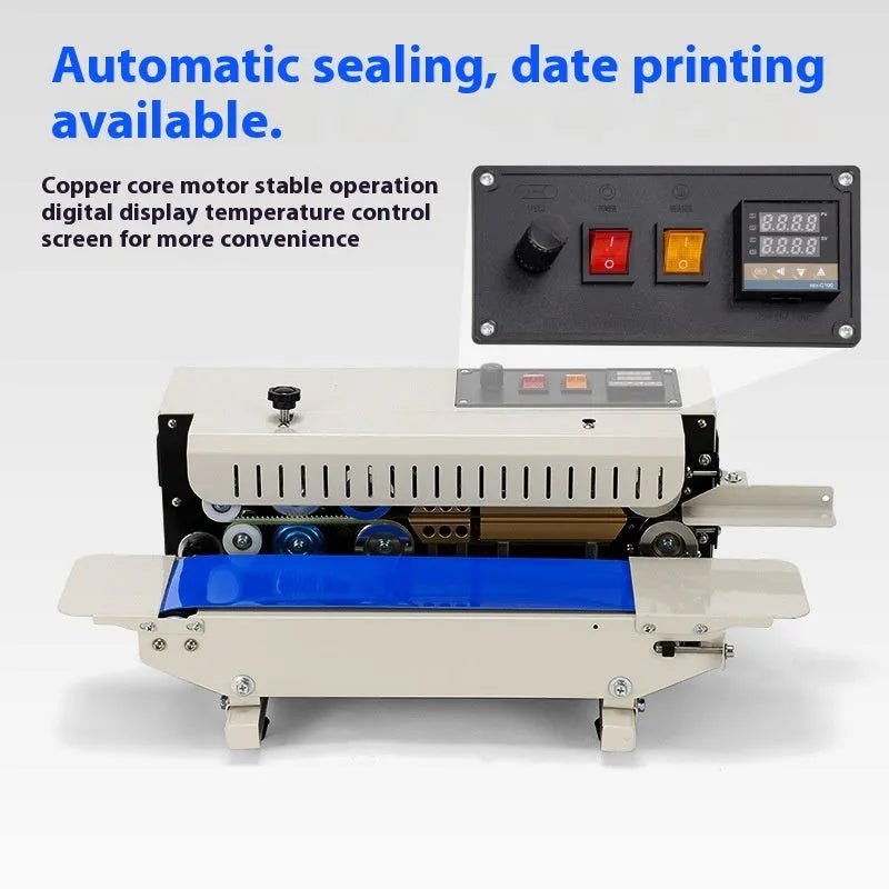 Mini handheld steel sealing machine with date printing function for plastic bag packaging