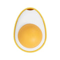 Catnip ball toy in fried egg and poached egg shapes with adhesive backing for wall and floor play