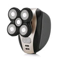 Black men's 5-in-1 rechargeable shaver with ABS body, blade and cutter head, body wash cleaning