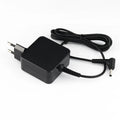 Black 45W laptop power adapter with US DC connector measuring 99.3mm by 36.5mm by 61.8mm