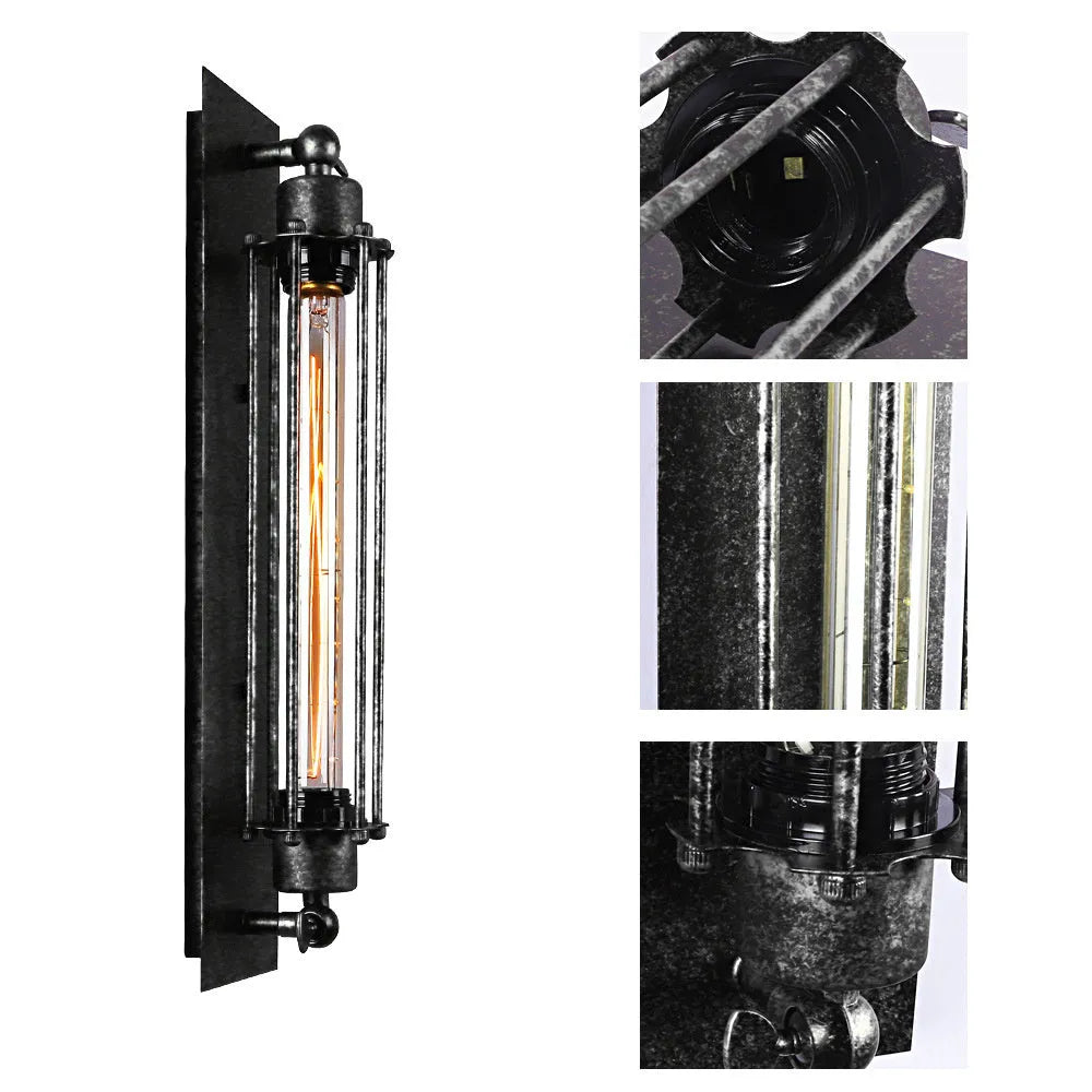 Retro industrial iron wall lamp in black or two-tone, American style, EU or US specification